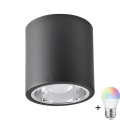 LED RGBW dimbare spot JUPITER 1xE27/6,5W/230V 2700-6500K Wi-Fi Ø 13 cm zwart