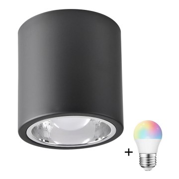 LED RGBW dimbare spot JUPITER 1xE27/6,5W/230V 2700-6500K Wi-Fi Ø 13 cm zwart