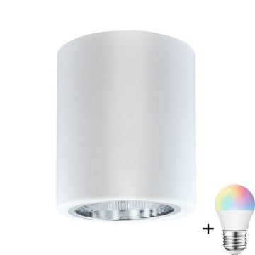 LED RGBW dimbare spot JUPITER 1xE27/6,5W/230V 2700-6500K Wi-Fi Ø 9,8 cm wit