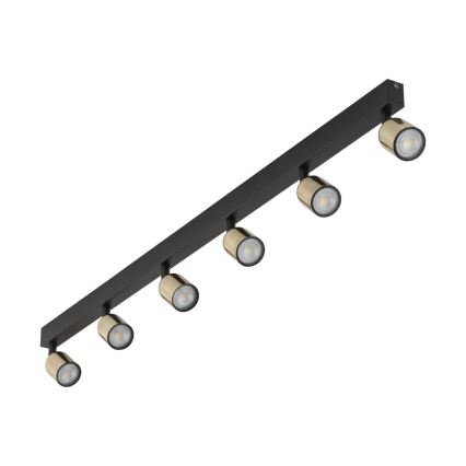 LED RGBW dimbare spot TOP 6xGU10/6,5W/230V 2700-6500K zwart/goud