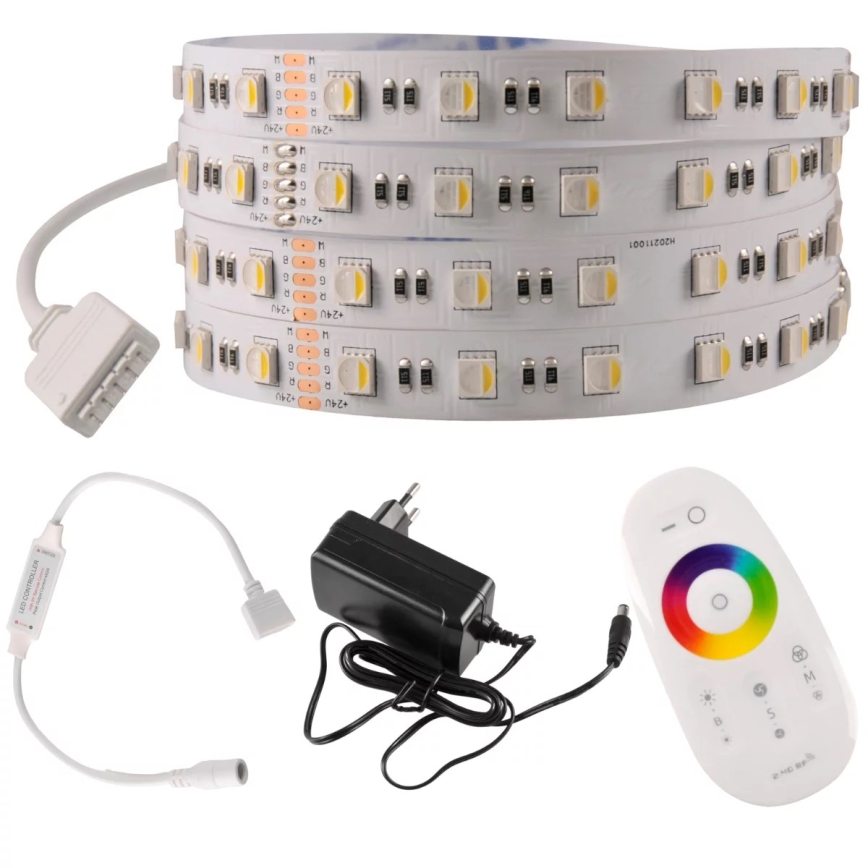 LED RGBW dimbare strip 3m LED/22W/24/230V + afstandsbediening