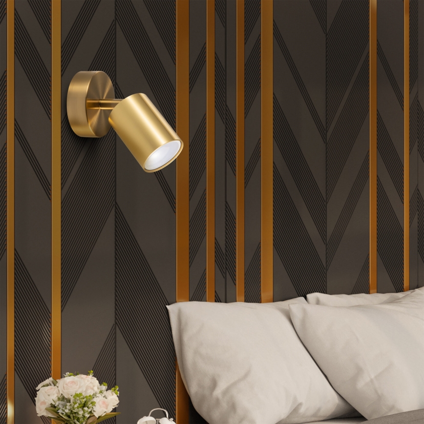 LED RGBW dimbare wandspot GOLDI 1xGU10/6W/230V 3000K Wi-Fi goudkleurig