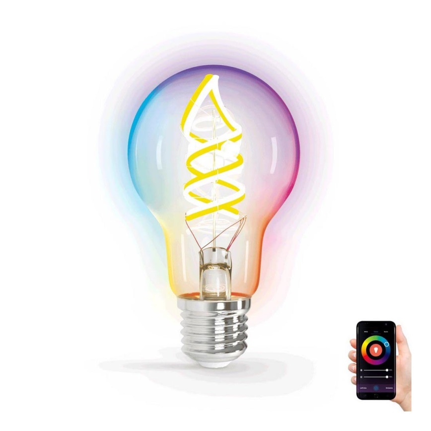 LED RGBW Lamp FILAMENT A60 E27/4,9W/230V 2700K Wi-Fi - Aigostar