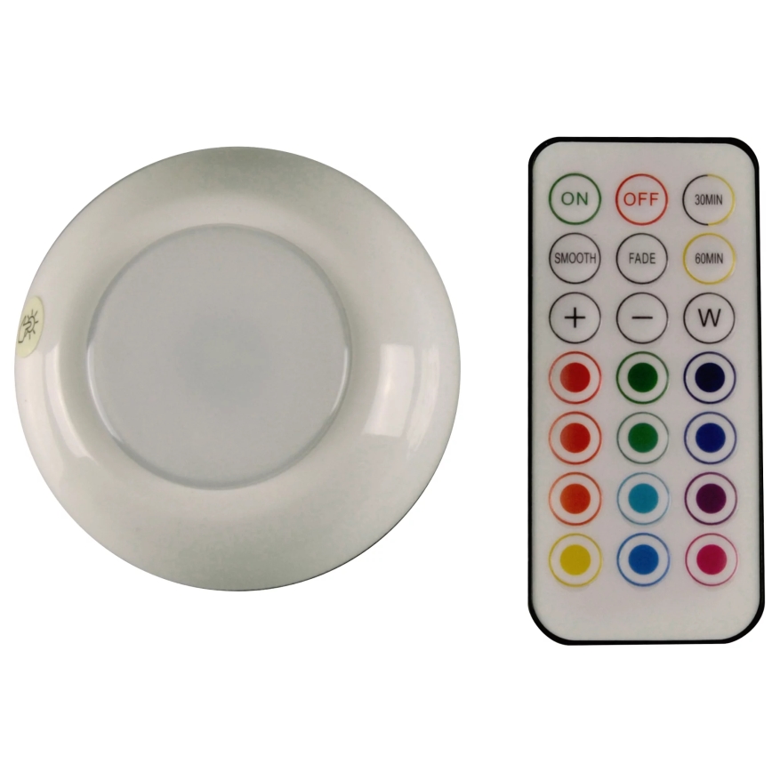LED RGBW Dimbare meubelverlichting LED/0,5W/4,5V 3xAAA wit + afstandsbediening