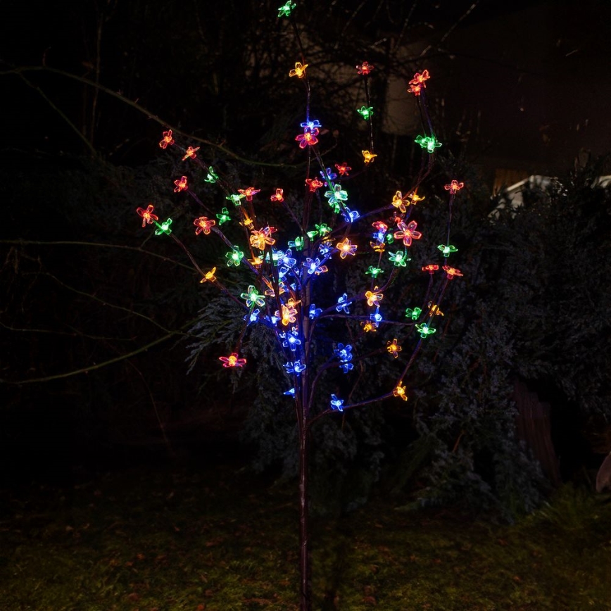 LED RGBW Solar lamp TREE LED/0,1W/1,2V 600 mAh IP44 bruin