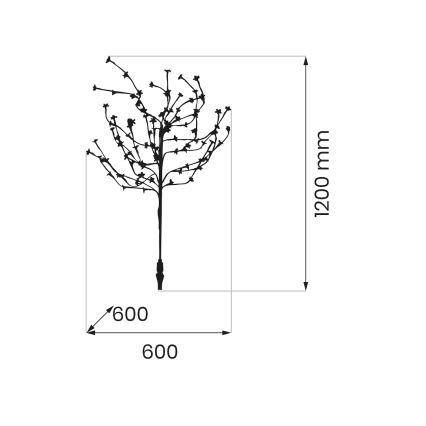 LED RGBW Solar lamp TREE LED/0,1W/1,2V 600 mAh IP44 bruin
