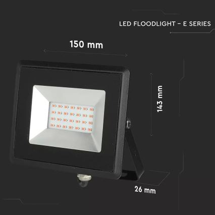 LED Schijnwerper LED/20W/230V IP65 roze licht