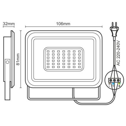 LED Schijnwerper LED/10W/230V 4000K IP65