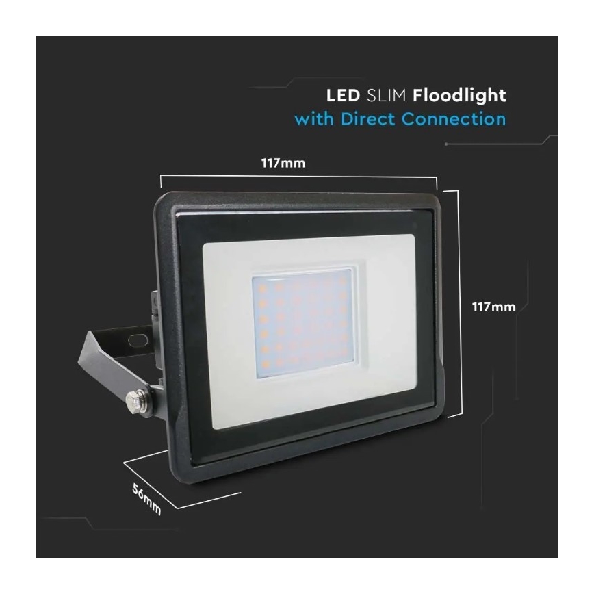 LED Schijnwerper met directe verbinding SAMSUNG CHIP LED/30W/230V IP65 4000K