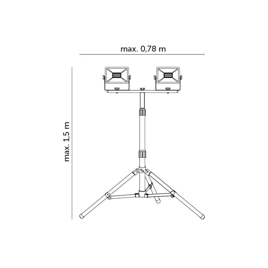 LED Schijnwerper met een Standaard 2xLED/30W/230V IP65