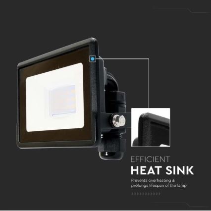 LED Schijnwerper met directe aansluiting SAMSUNG CHIP LED/10W/230V IP65 6500K zwart