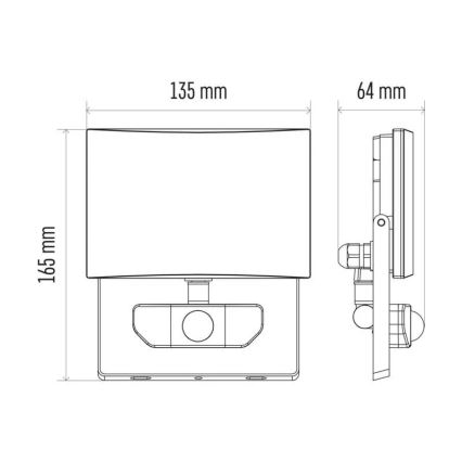 LED Schijnwerper met Sensor LED/20W/230V IP54