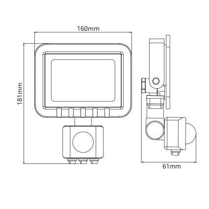 LED Schijnwerper met sensor LED/30W/230V IP65