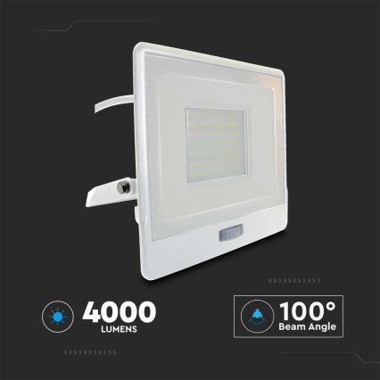 LED Schijnwerper met sensor LED/50W/230V 4000K IP65 wit