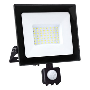 LED Schijnwerper met sensor LED/50W/230V 6500K IP44 zwart