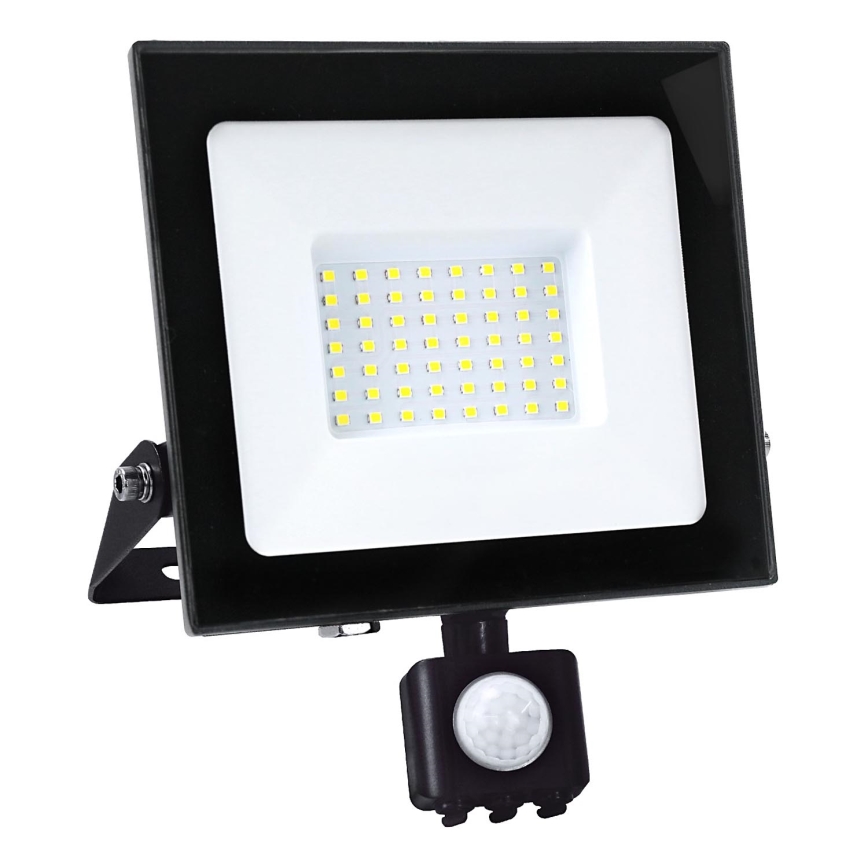 LED Schijnwerper met sensor LED/50W/230V 6500K IP44 zwart