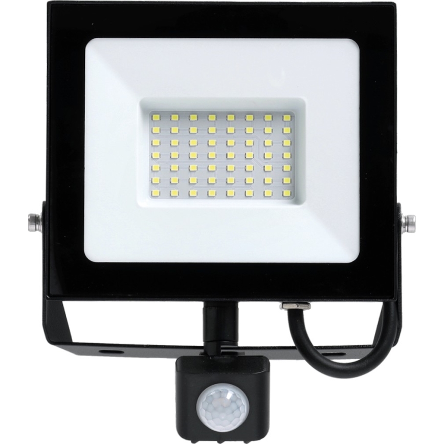 LED Schijnwerper met sensor LED/50W/230V 6500K IP44 zwart
