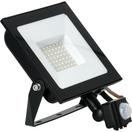 LED Schijnwerper met sensor LED/50W/230V 6500K IP44 zwart