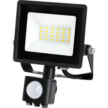LED Schijnwerper met sensor MHC LED/20W/230V IP44 6500K zwart