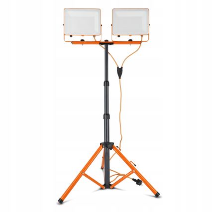 LED-schijnwerper met statief 2xLED/100W/230V 4500K IP65 oranje