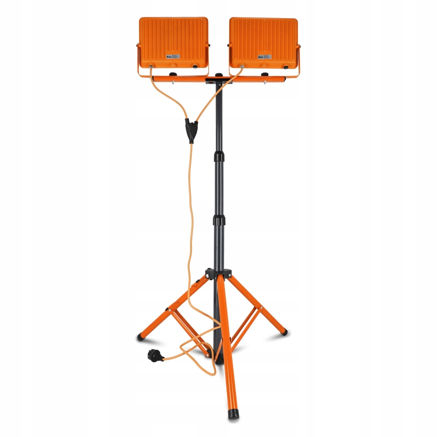LED-schijnwerper met statief 2xLED/100W/230V 4500K IP65 oranje