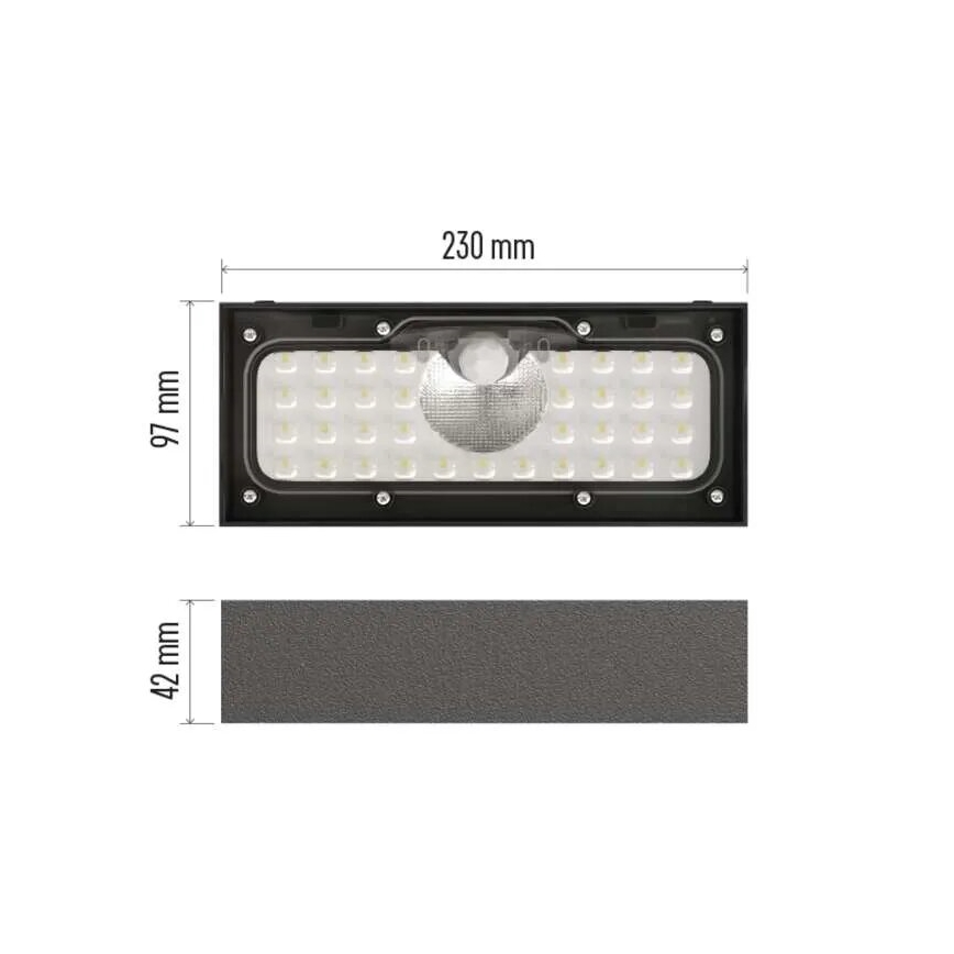 LED Schijnwerper op zonne-energie met bewegingssensor LED/3,7V 3000mAh 4000K IP65 zwart