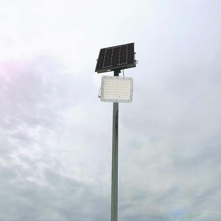LED Buiten dimbaar zonne- Schijnwerper LED/15W/3,2V IP65 4000K 12000 mAh wit + afstandsbediening