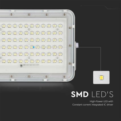 LED Buiten dimbaar zonne- Schijnwerper LED/15W/3,2V IP65 4000K 12000 mAh wit + afstandsbediening
