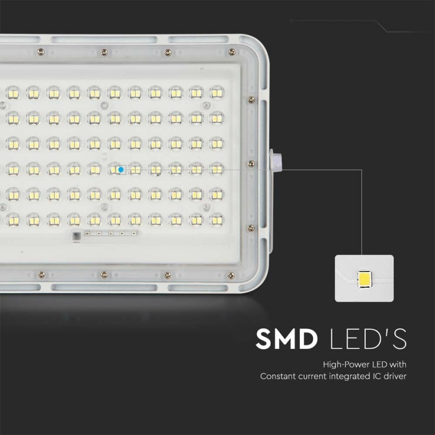 LED Buiten dimbaar zonne- Schijnwerper LED/15W/3,2V IP65 4000K 12000 mAh wit + afstandsbediening