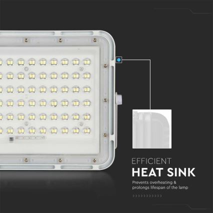 LED Buiten dimbaar zonne- Schijnwerper LED/15W/3,2V IP65 4000K 12000 mAh wit + afstandsbediening