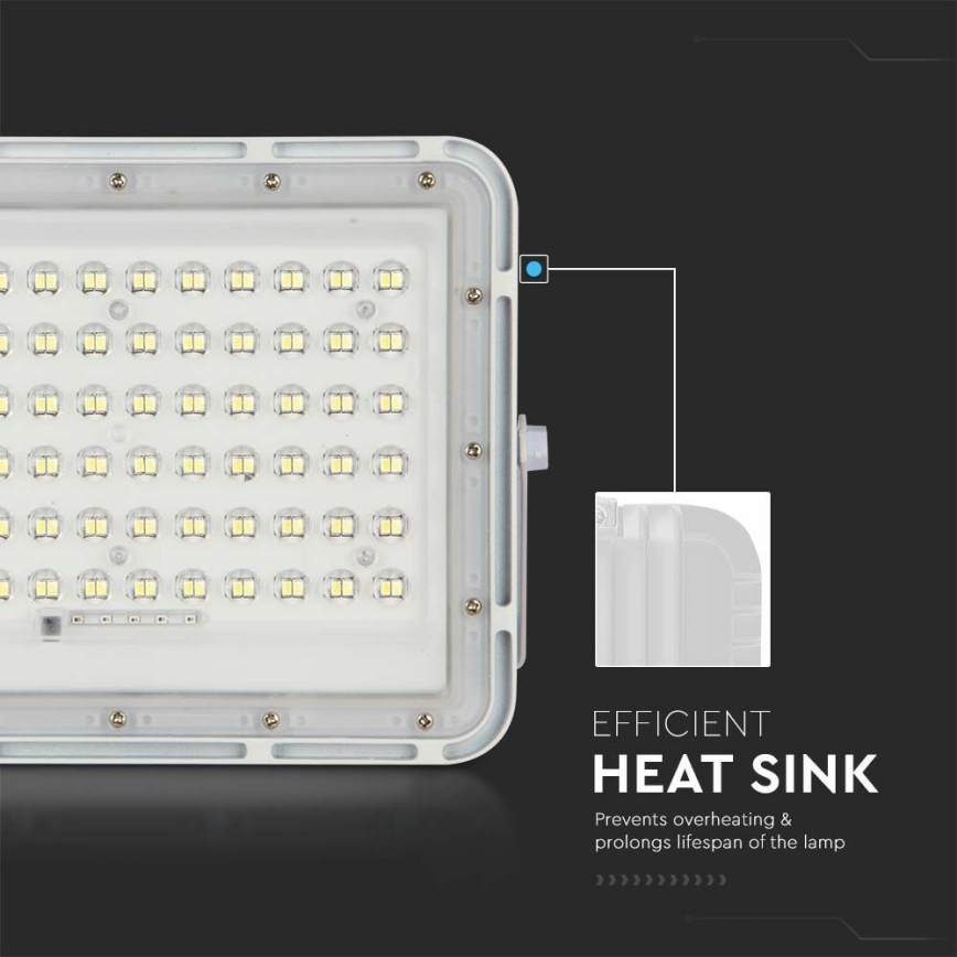 LED Buiten dimbaar zonne- Schijnwerper LED/15W/3,2V IP65 4000K 12000 mAh wit + afstandsbediening