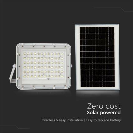 LED Buiten dimbaar zonne- Schijnwerper LED/15W/3,2V IP65 4000K 12000 mAh wit + afstandsbediening