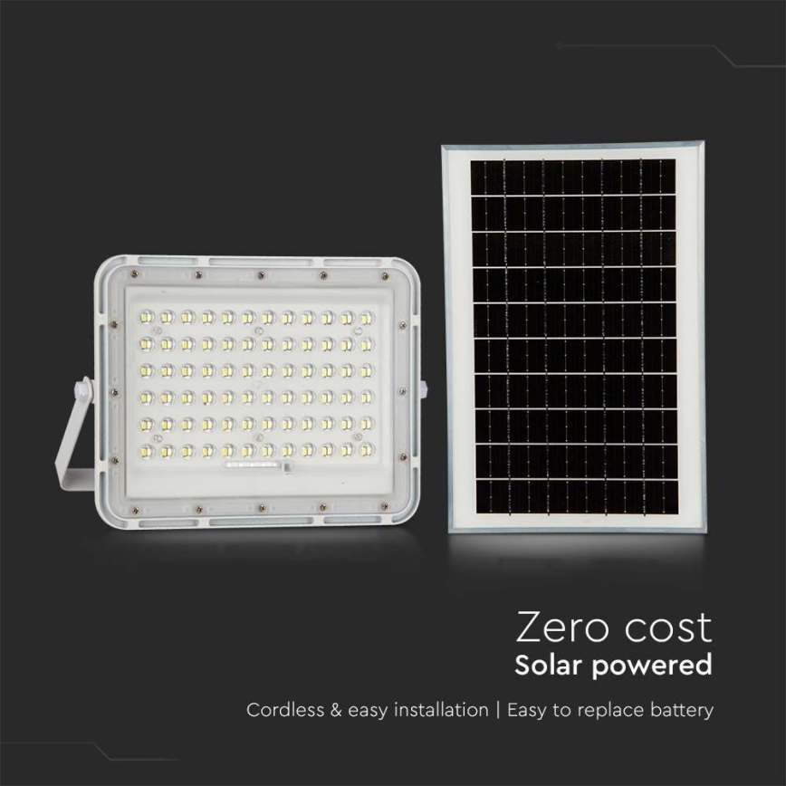 LED Buiten dimbaar zonne- Schijnwerper LED/15W/3,2V IP65 4000K 12000 mAh wit + afstandsbediening
