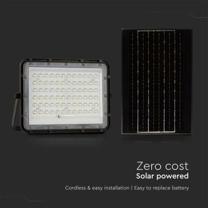 LED Buiten dimbaar zonne- Schijnwerper LED/15W/3,2V IP65 4000K 12000 mAh zwart + afstandsbediening