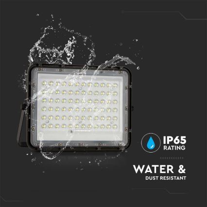 LED Buiten dimbaar zonne- Schijnwerper LED/15W/3,2V IP65 4000K 12000 mAh zwart + afstandsbediening
