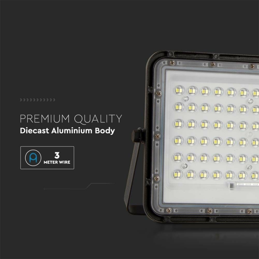 LED Buiten dimbaar zonne- Schijnwerper LED/15W/3,2V IP65 4000K 12000 mAh zwart + afstandsbediening