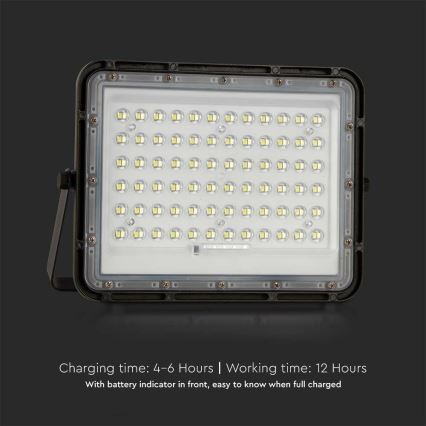 LED Buiten dimbaar zonne- Schijnwerper LED/15W/3,2V IP65 4000K 12000 mAh zwart + afstandsbediening