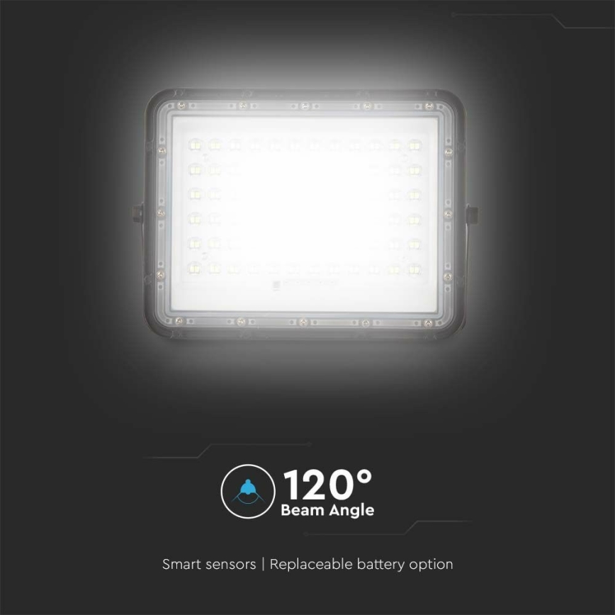 LED Buiten dimbaar zonne- Schijnwerper LED/15W/3,2V IP65 4000K 12000 mAh zwart + afstandsbediening