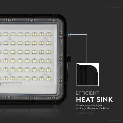 LED Buiten dimbaar zonne- Schijnwerper LED/15W/3,2V IP65 6400K 12000 mAh zwart + afstandsbediening