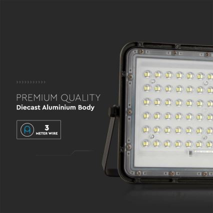 LED Buiten dimbaar zonne- Schijnwerper LED/15W/3,2V IP65 6400K 12000 mAh zwart + afstandsbediening