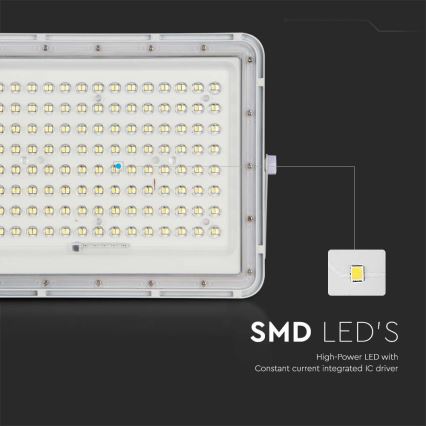 LED Schijnwerper op zonne-energie voor buiten LED/20W/3,2V 4000K wit IP65 + afstandsbediening