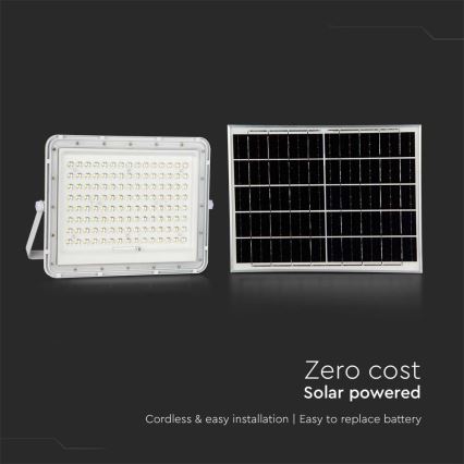 LED Schijnwerper op zonne-energie voor buiten LED/20W/3,2V 4000K wit IP65 + afstandsbediening