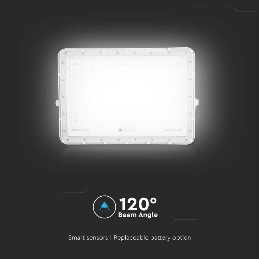 LED Schijnwerper op zonne-energie voor buiten LED/30W/3,2V 4000K wit IP65 + afstandsbediening