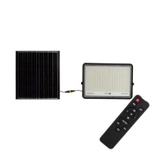 LED Schijnwerper op zonne-energie voor buiten LED/30W/3,2V 4000K zwart IP65 + afstandsbediening