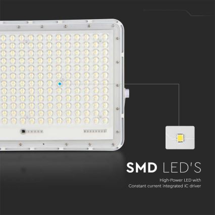 LED Schijnwerper op zonne-energie voor buiten LED/30W/3,2V 6400K wit IP65 + afstandsbediening