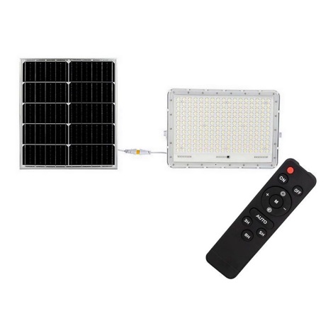 LED Schijnwerper op zonne-energie voor buiten LED/30W/3,2V 6400K wit IP65 + afstandsbediening