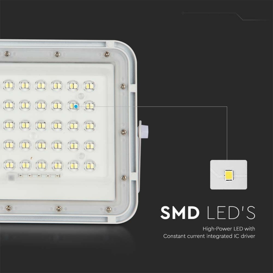LED Buiten dimbaar zonne- Schijnwerper LED/6W/3,2V IP65 4000K 5000 mAh wit + afstandsbediening