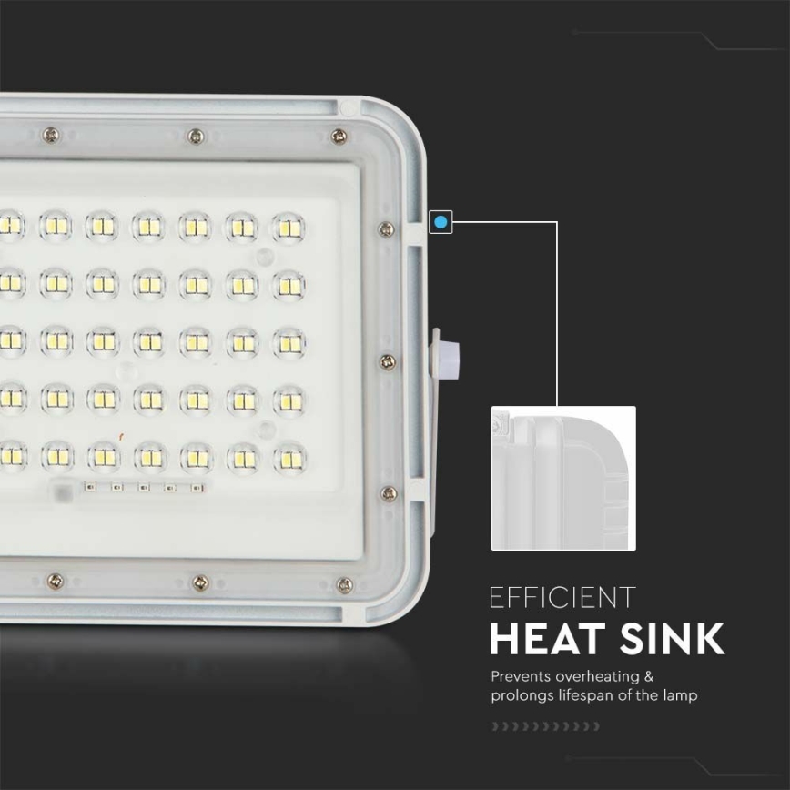 LED Buiten dimbaar zonne- Schijnwerper LED/6W/3,2V IP65 4000K 5000 mAh wit + afstandsbediening