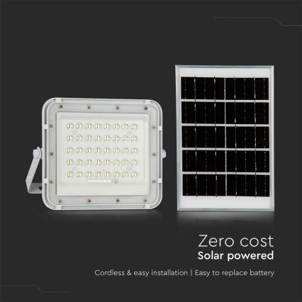 LED Buiten dimbaar zonne- Schijnwerper LED/6W/3,2V IP65 4000K 5000 mAh wit + afstandsbediening