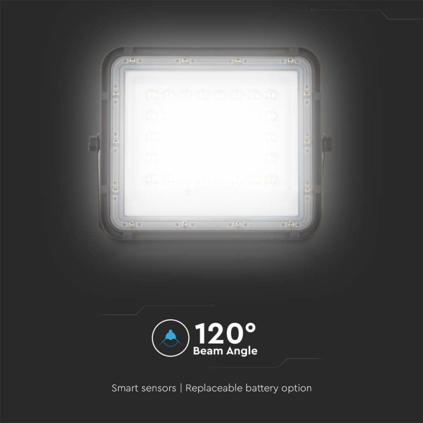 LED Buiten dimbaar zonne- Schijnwerper LED/6W/3,2V IP65 4000K 5000 mAh zwart + afstandsbediening